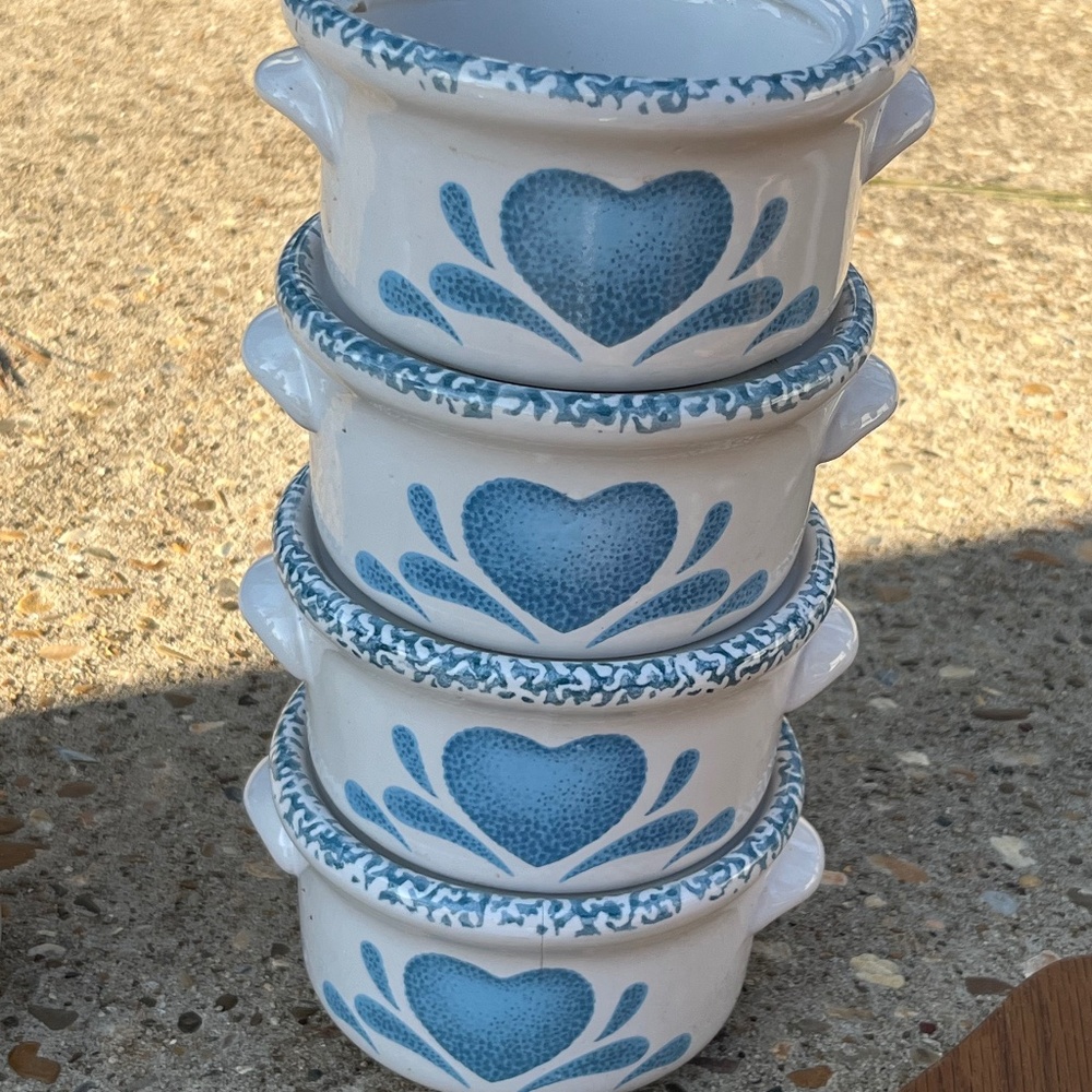 Corelle Blue Heart Soup Crocks
